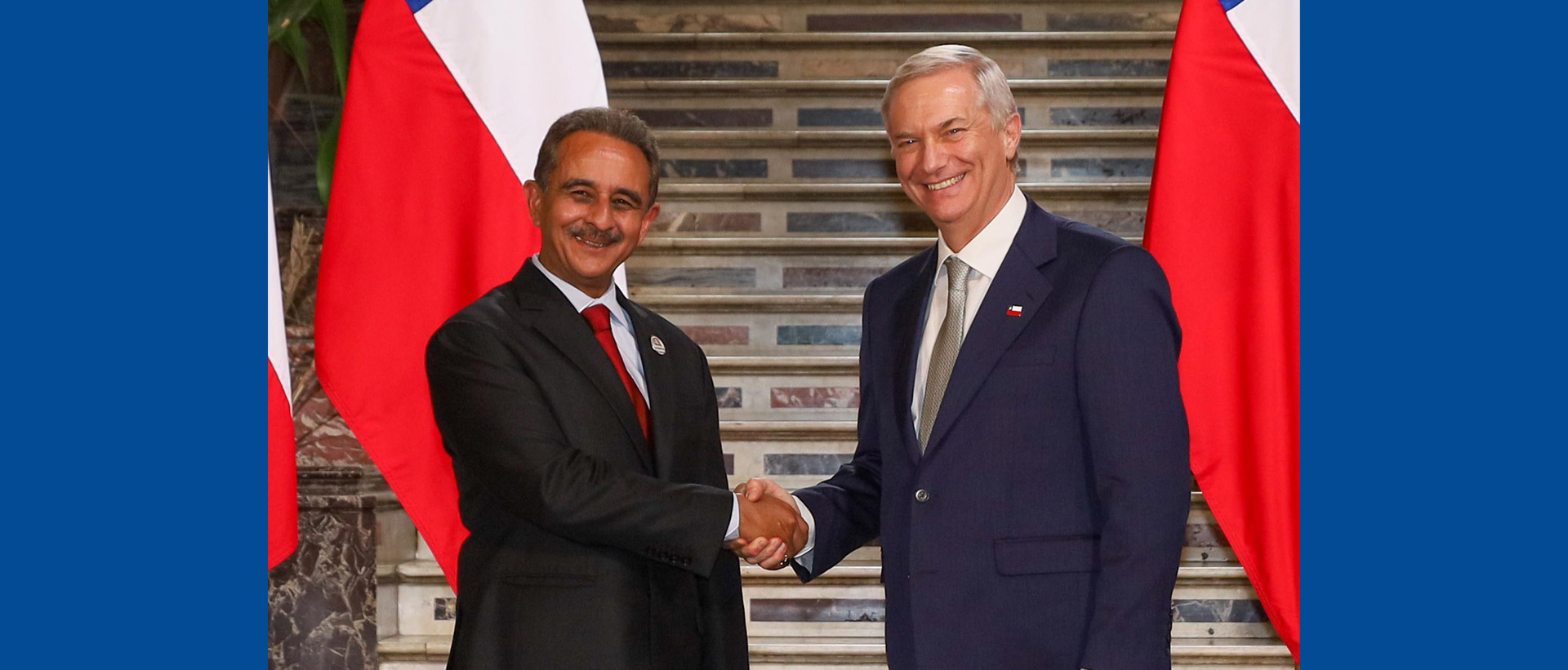 Minister of State Kirti Vardhan Singh with President José Antonio Kast of Chile