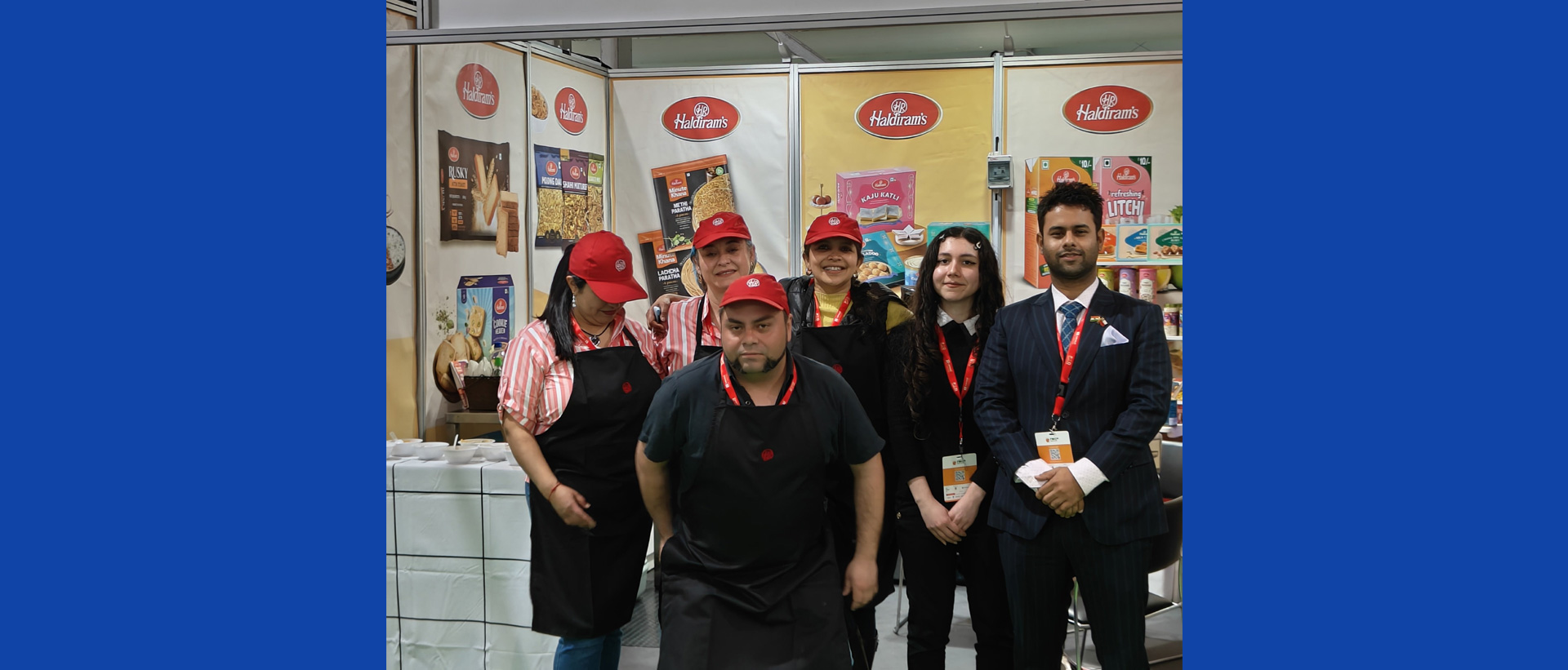 Embassy officials at the stall of an Indian company at Espacio Food & Service 2026