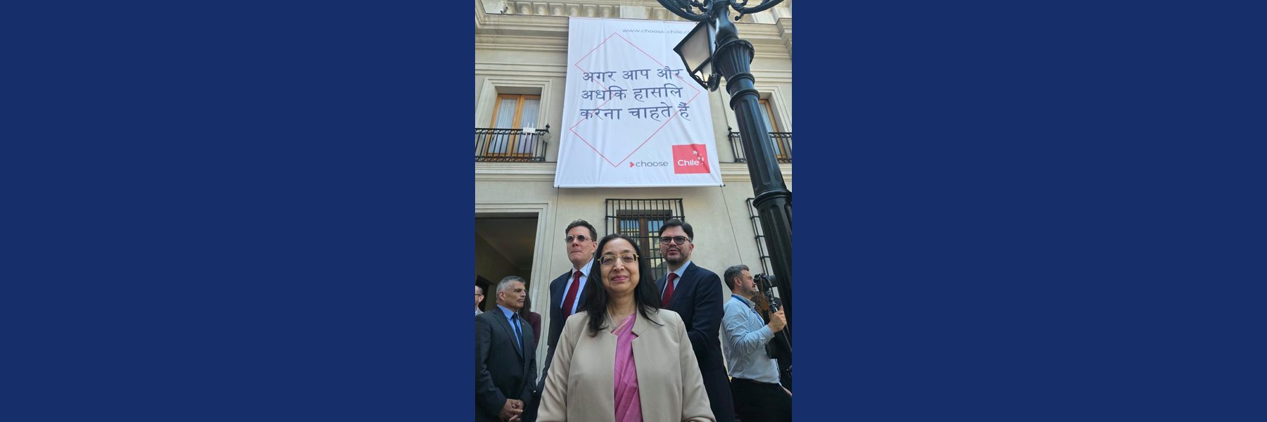 Ambassador Abhilasha Joshi at the launch of #ChooseChile in Santiago